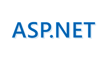 The text "ASP.NET" is displayed in large blue letters on a white background.