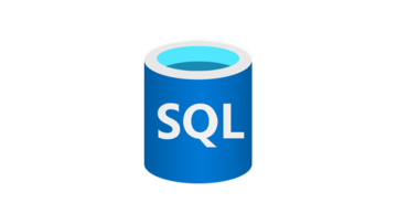 A blue cylindrical container with a gray rim labeled "SQL" in white letters.